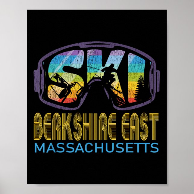 Poster Ski Berkshire East Machusetts Ski Vacances (Devant)