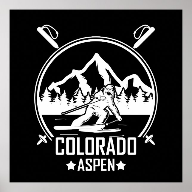Poster Ski d'Aspen Colorado (Devant)