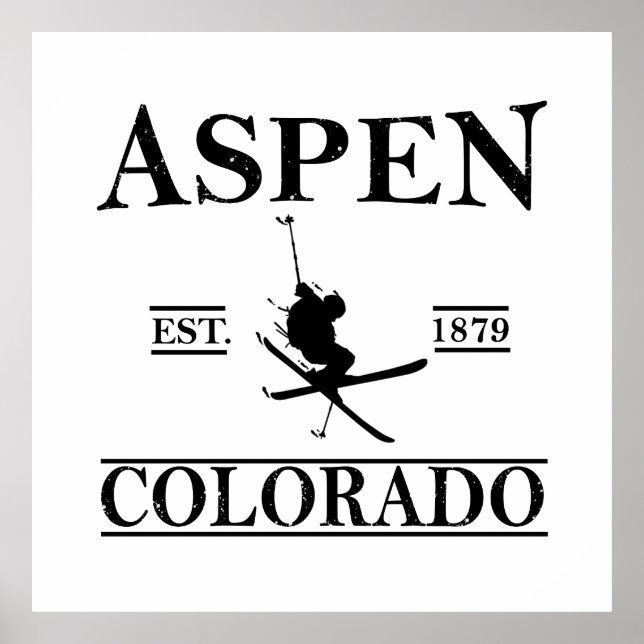 Poster Ski d'Aspen Colorado (Devant)