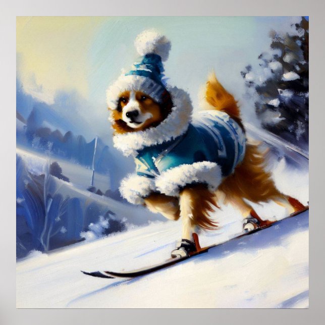 Poster Ski de chien (Devant)