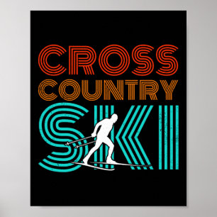 Poster Ski de fond de ski de fond rétrographique Sports d