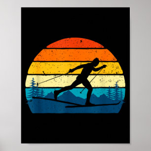 Poster Ski de fond rétro vintage - sports d'hiver