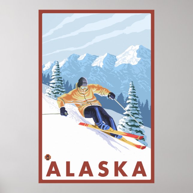 Poster Ski de neige - Alaska (Devant)