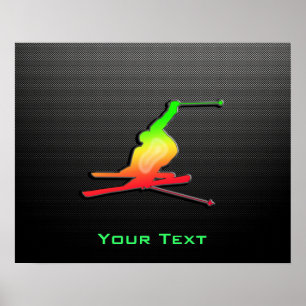 Poster Ski De Neige Élégant