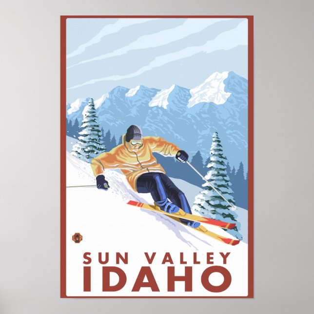 Poster Ski de neige - Sun Valley, Idaho (Devant)