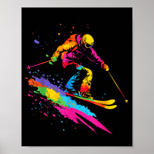 Poster Ski de ski coloré