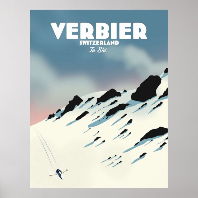 Poster Ski de Verbier Suisse (Devant)