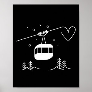 Poster Ski d'hiver Godel Vacances Apres Ski Ascenseur Sno