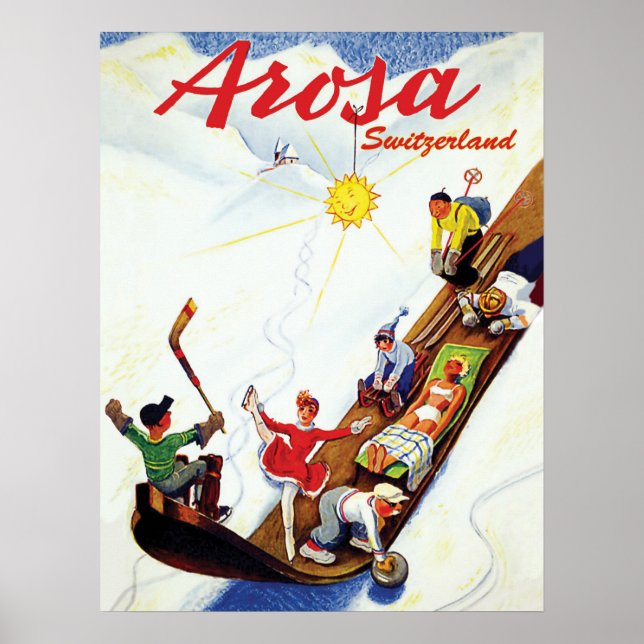Poster Ski en Arosa, Suisse (Devant)