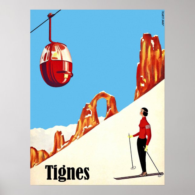 Poster Ski en Tignes, France (Devant)