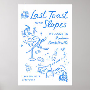 Poster Ski Enterrement de Vie de Jeune Fille Aprés Ski Pa