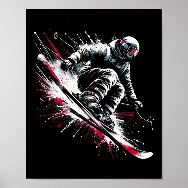 Poster Ski Freeski Ski Freeski Hiver Extreme Sports (Devant)