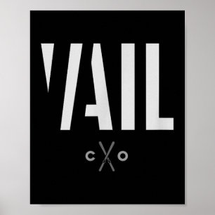 Poster Ski Graphique Vail Colorado