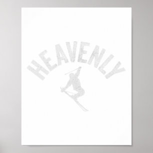 Poster Ski Heavenly Vintage Californie Cool de ski Cali S