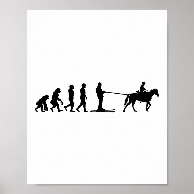 Poster Ski hivernal Cheval Ski hivernal Ski Saut Sport (Devant)