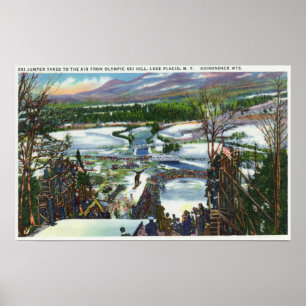 Poster Ski Jumper décolle de la Ski Hill Olympique