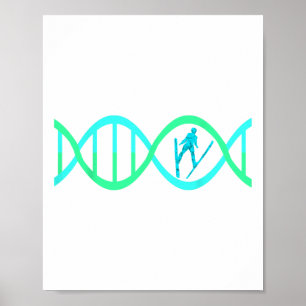 Poster Ski Jumper Dna Ski Jumping Skier Athlète Ski Wi