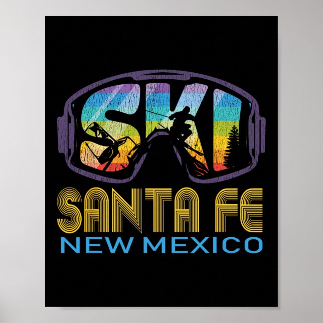 Poster Ski Santa Fe Nouveau-Mexique Vacances de ski  (Devant)