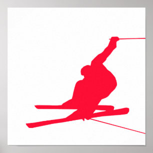 Poster Ski Scarlet Red Snow