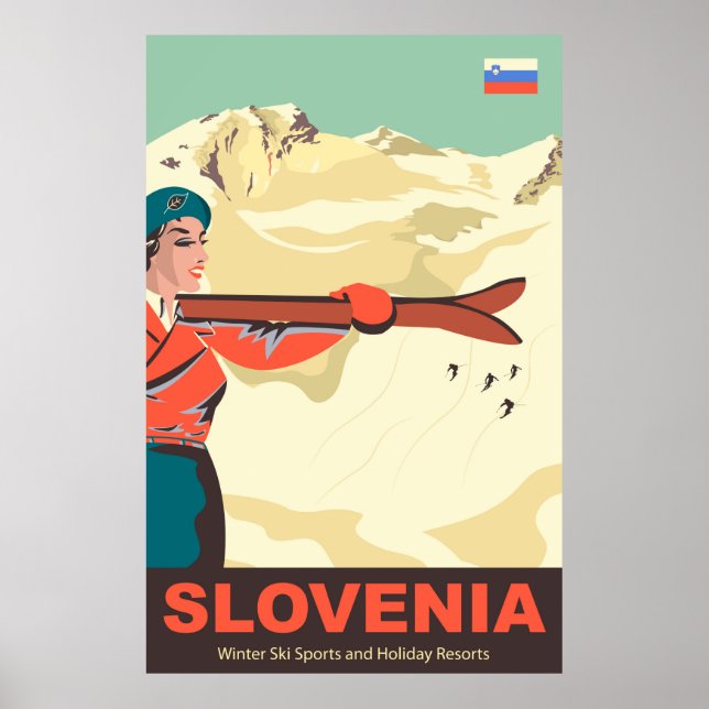 Poster Ski Slovénie (Devant)