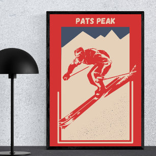 Poster Ski vintage New Hampshire Resort Pats Peak