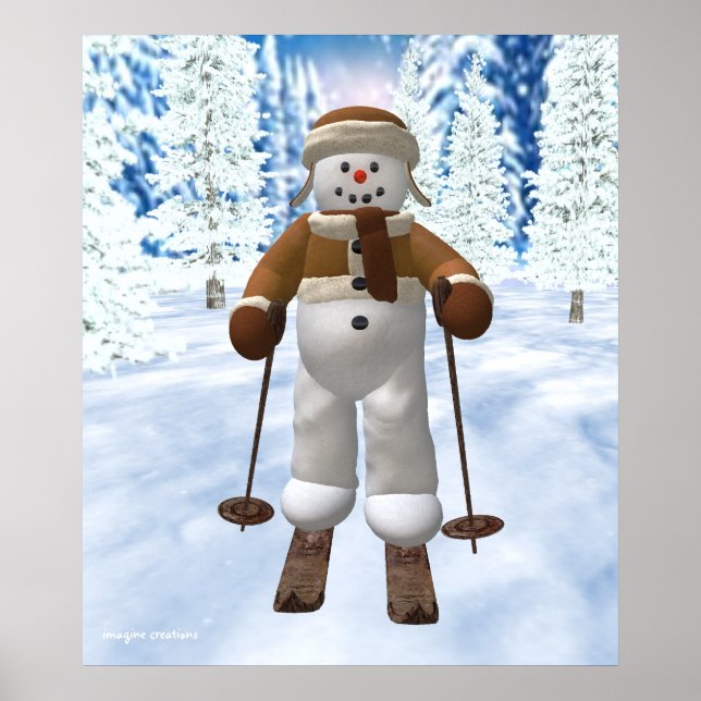 Poster Ski Vintage Snowman (Devant)