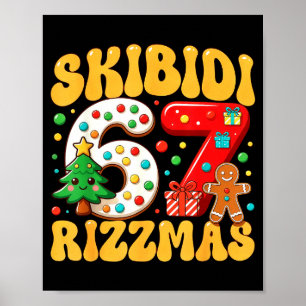 Poster Skibidi 67 Rizzmas Six Seven Mème Noël Garçons G