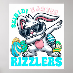 Poster skibidi œufs de Pâques rizzlers, rétro, vintage