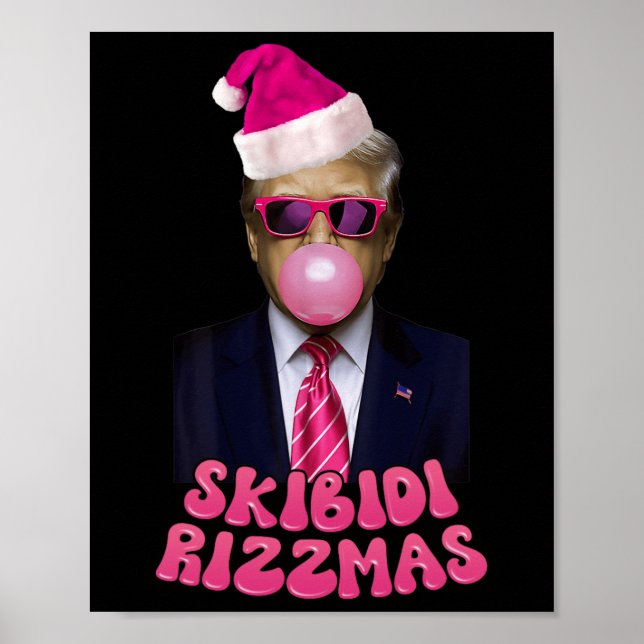 Poster Skibidi Rizzmas Christmas Pink Trump Buble Gum Ch (Devant)