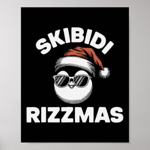 Poster Skibidi Rizzmas Drôle Gen Alpha Argot Noël Pe
