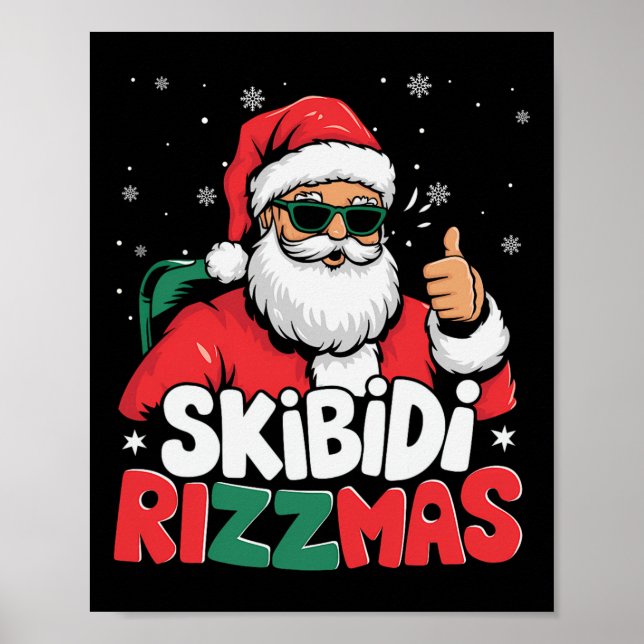 Poster Skibidi Rizzmas Noël Père Noël Joyeux Rizz M (Devant)