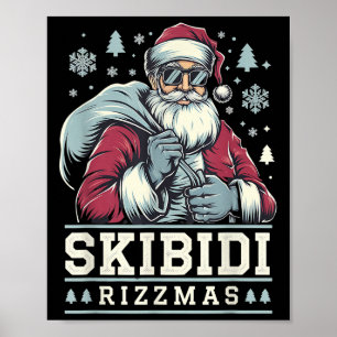 Poster Skibidi Rizzmas Santa Cool Noël Drôle Christmas Ri