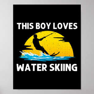 Poster Skier sur l'eau Cool Pour Les Garçons Filles Ski S
