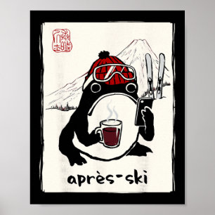 Poster Skieur après-ski Japonais Hommes Femmes Enfants Dr