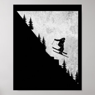 Poster Skieur de descente en ski Freestyle Extrême Hiver
