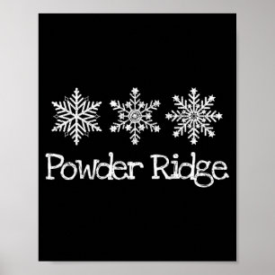 Poster skieur de montagne powder ridge skiant flocons de 