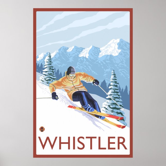 Poster Skieur de neige - Whistler (C.-B.) Canada (Devant)