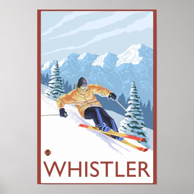 Poster Skieur de neige - Whistler (C.-B.) Canada (Devant)