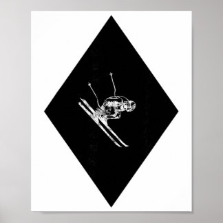 Poster Skieur en descente Black Diamond 