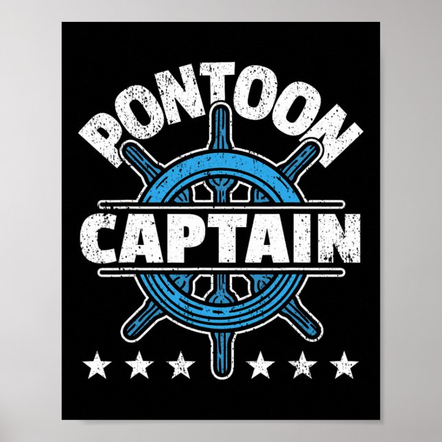 Poster Skipper Pontoon Boating I Pontoon Boat Captain  (Devant)