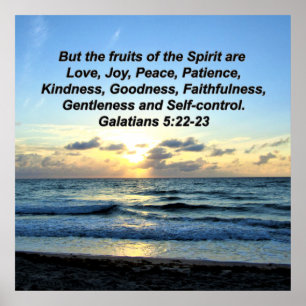 POSTER SKIS BLEUS GALATIENS 5 FRUITS DE L'ESPRIT