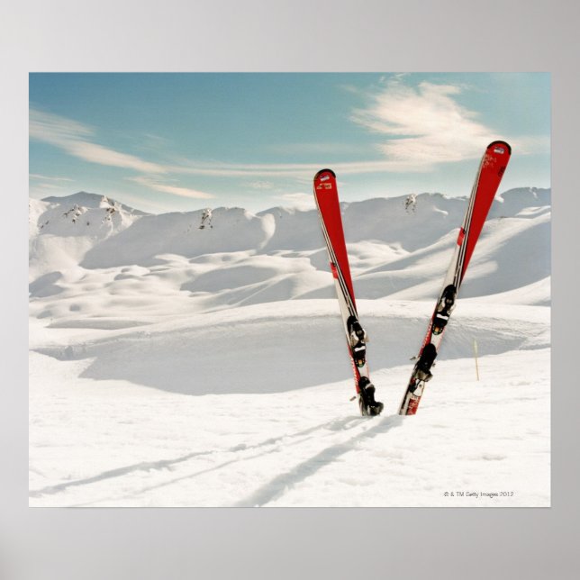 Poster Skis rouges (Devant)