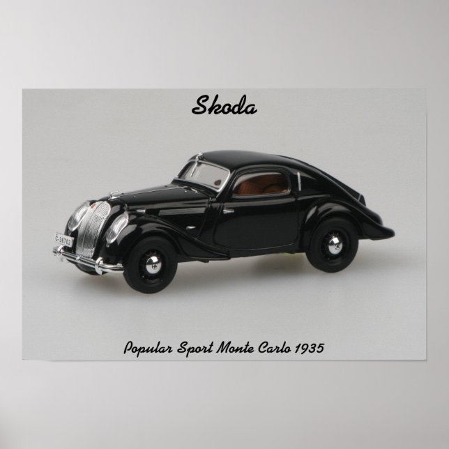 Poster Skoda Sport populaire Monte Carlo 1935 Imprimer (Devant)