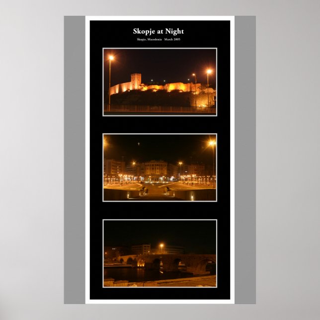Poster Skopje la nuit (Devant)