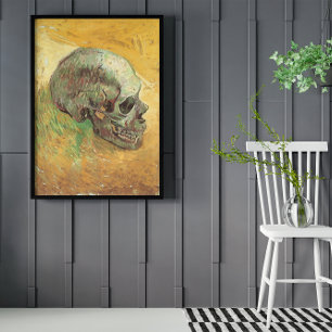 Poster Skull by Vincent van Gogh, Vintage Impressionism