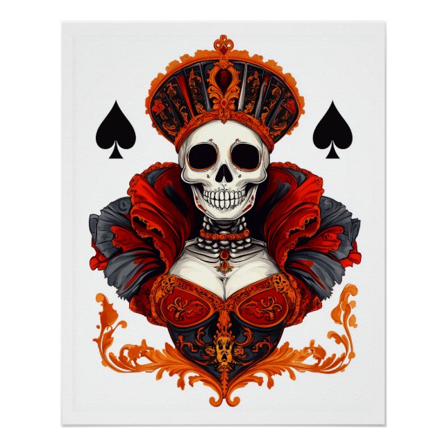 Poster Skull Queen of Spades (Devant)
