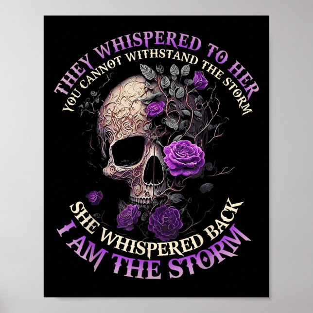 Poster Skull They Whispered To Her You Can't With Stand T (Devant)