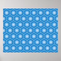 Poster Sky Blue Carrelé Hex