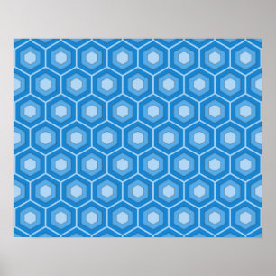 Poster Sky Blue Carrelé Hex