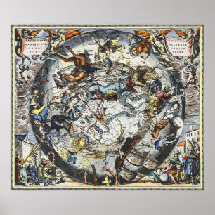 Poster Sky Constellations Carte Vintage